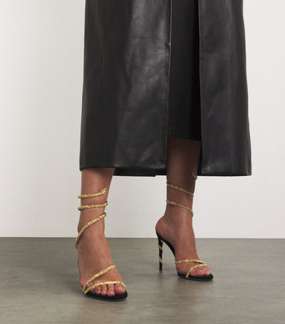 Liliana – Striking Serpent Detail – Black Heels