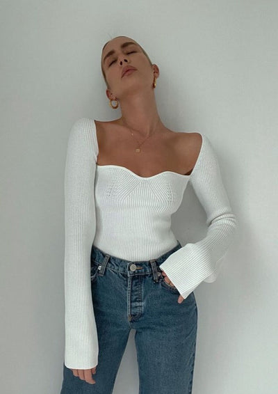 Celine – Sleek Square Neck – Bodycon Top